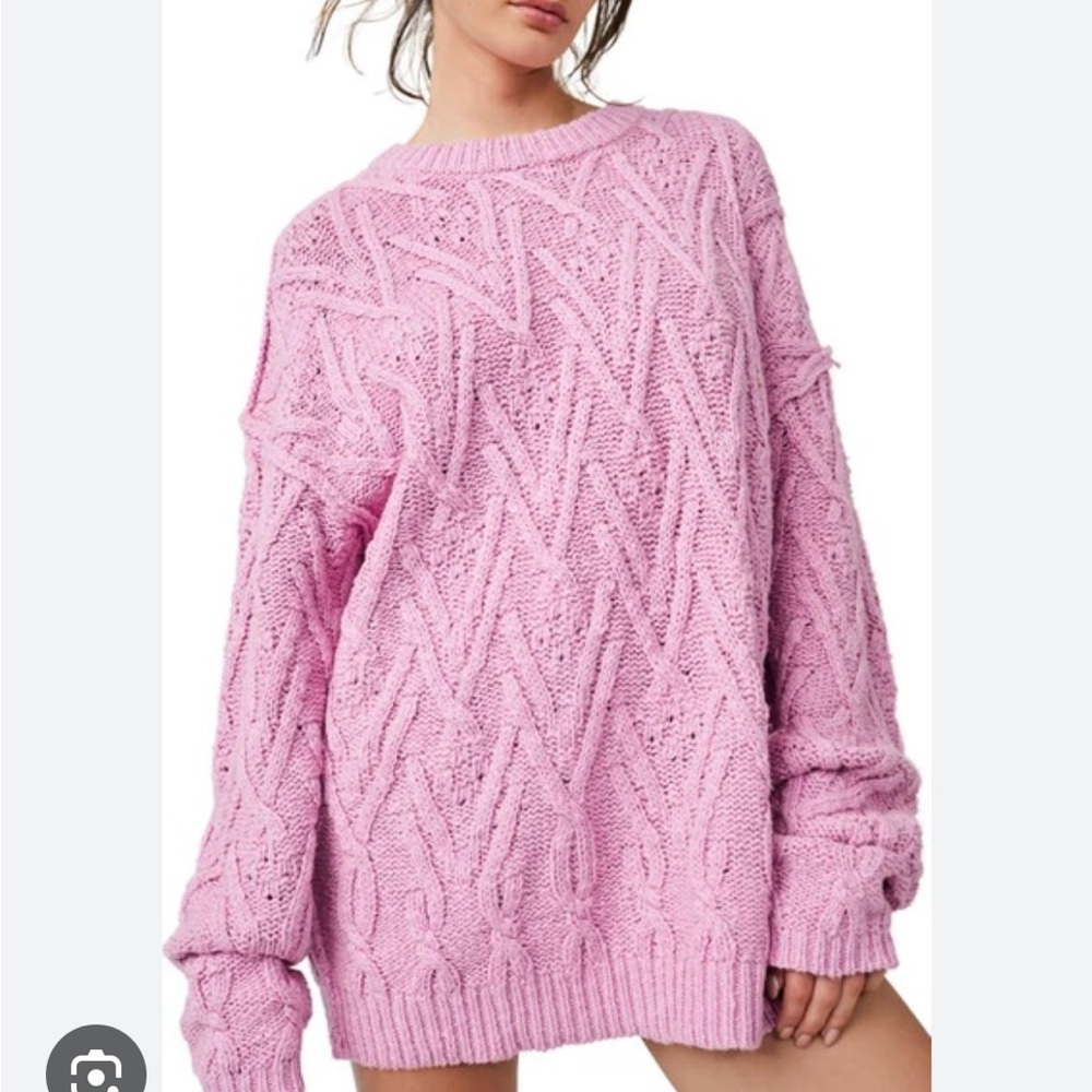 Free People Isla cable knit sweater tunic